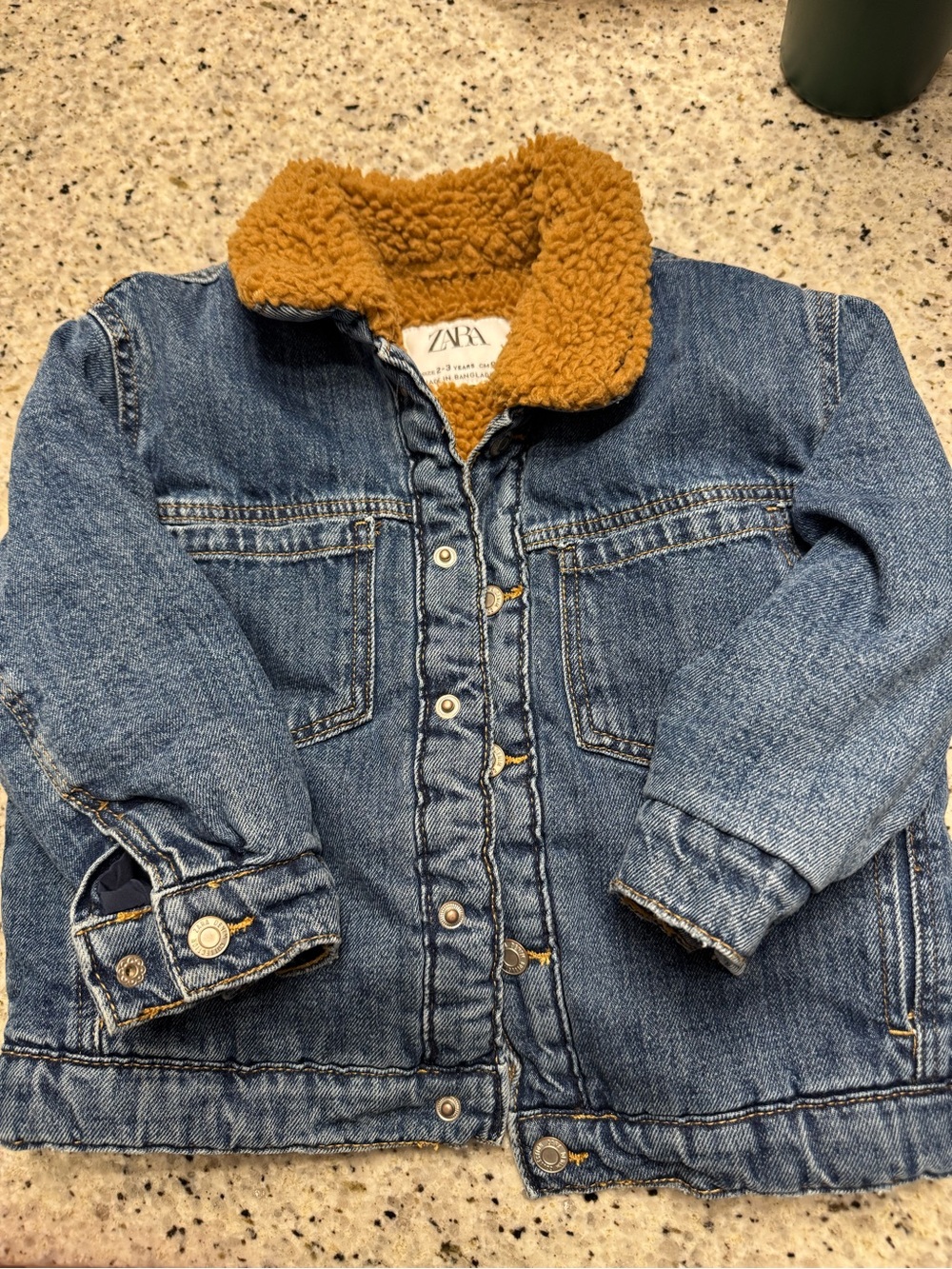 NWT Zara Fleece trim kids denim jacket